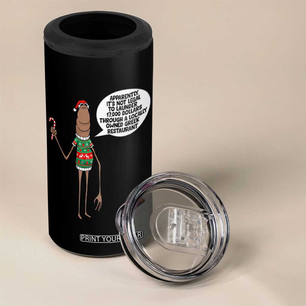 Marcus The Worm Christmas Meme 4 in 1 Can Cooler Tumbler Locally Owned Greek Restaurant TS14 Print Your Wear