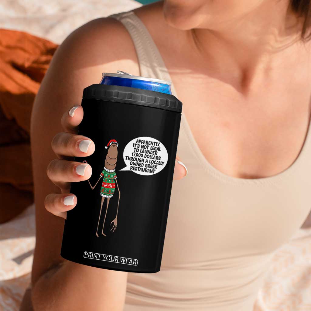 Marcus The Worm Christmas Meme 4 in 1 Can Cooler Tumbler Locally Owned Greek Restaurant TS14 Print Your Wear