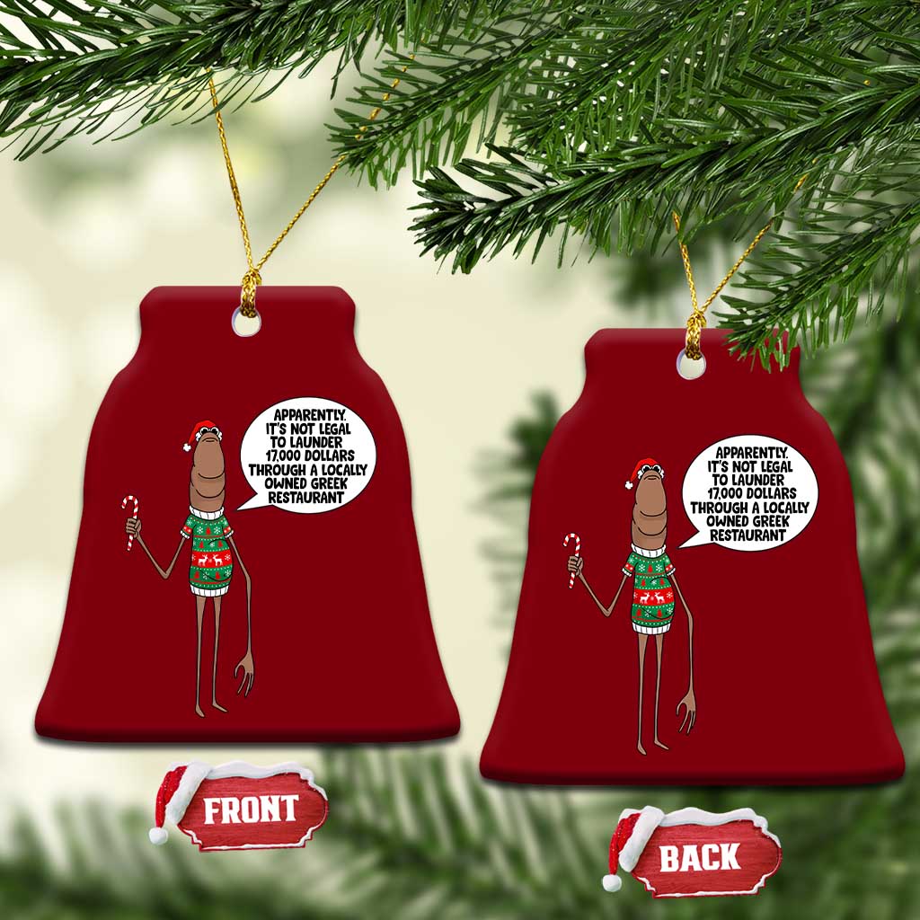 Marcus The Worm Christmas Meme Ceramic Ornament Locally Owned Greek Restaurant TS14 Print Your Wear