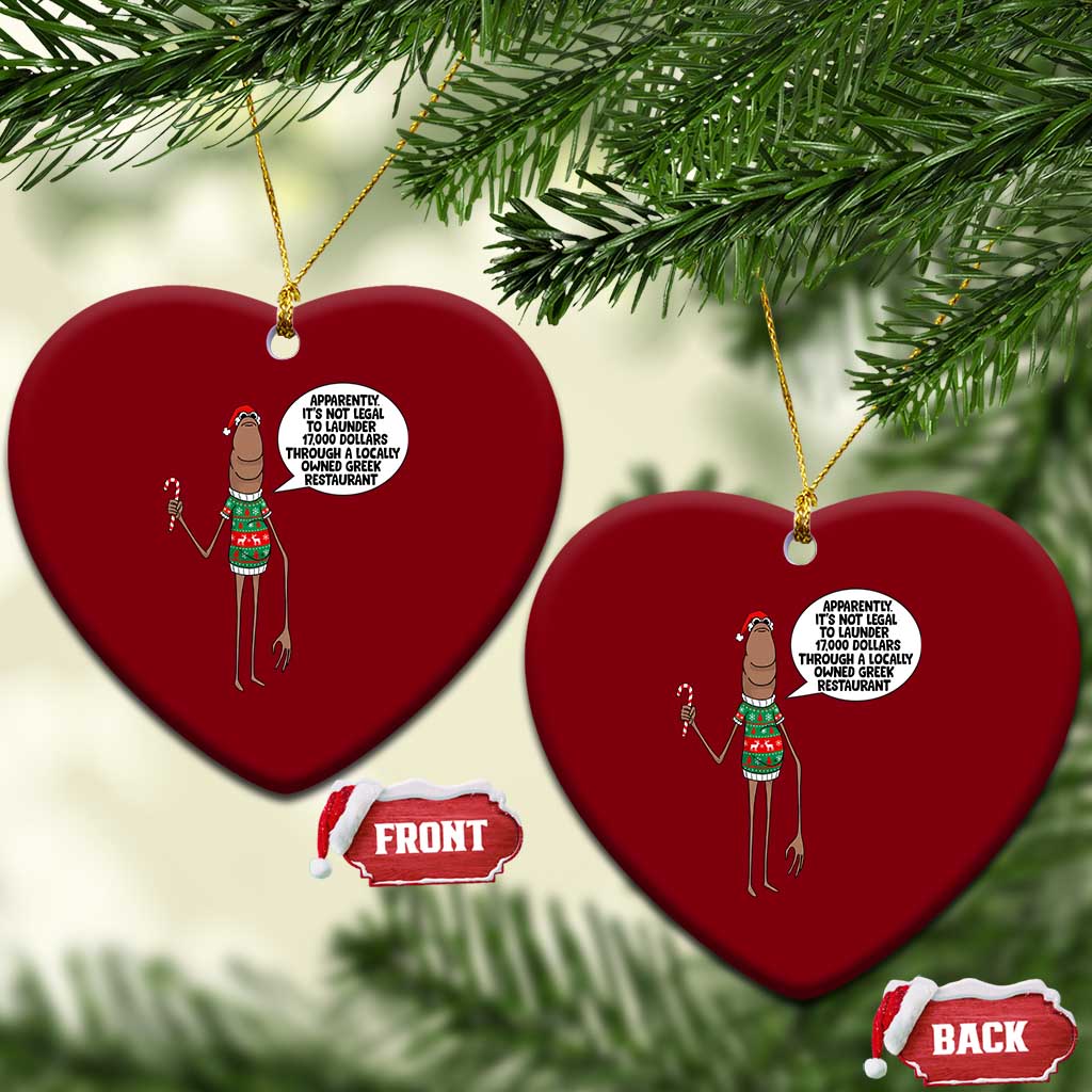 Marcus The Worm Christmas Meme Ceramic Ornament Locally Owned Greek Restaurant TS14 Print Your Wear