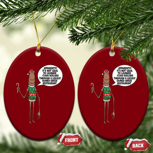 Marcus The Worm Christmas Meme Ceramic Ornament Locally Owned Greek Restaurant TS14 Print Your Wear