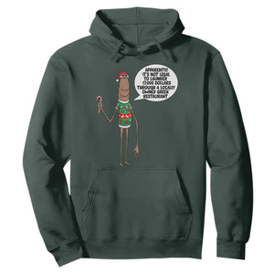 Marcus The Worm Christmas Meme Hoodie Locally Owned Greek Restaurant TS14 Dark Forest Green Print Your Wear