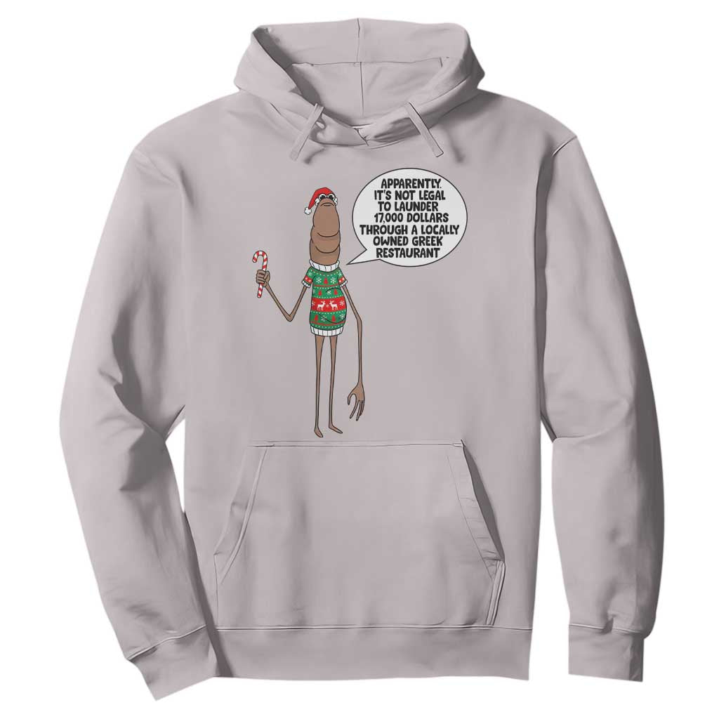 Marcus The Worm Christmas Meme Hoodie Locally Owned Greek Restaurant TS14 Ice Gray Print Your Wear
