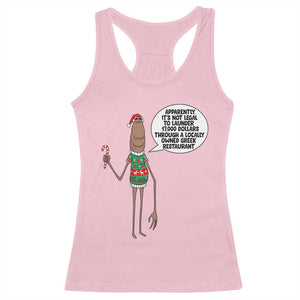 Marcus The Worm Christmas Meme Racerback Tank Top Locally Owned Greek Restaurant TS14 Light Pink Print Your Wear