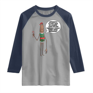 Marcus The Worm Christmas Meme Raglan Shirt Locally Owned Greek Restaurant TS14 Sport Gray Navy Print Your Wear