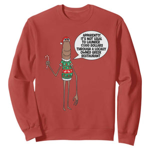 Marcus The Worm Christmas Meme Sweatshirt Locally Owned Greek Restaurant TS14 Red Print Your Wear
