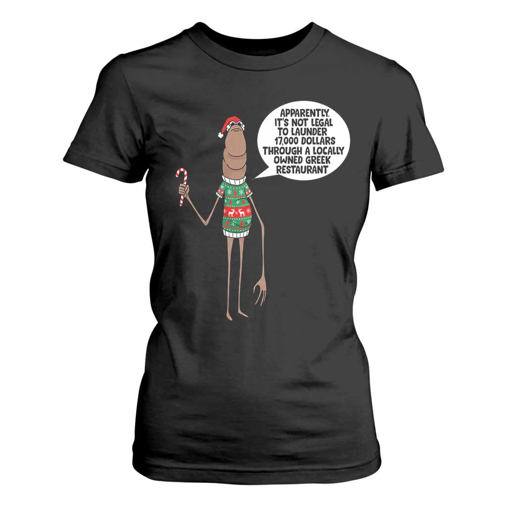 Marcus The Worm Christmas Meme T Shirt For Women Locally Owned Greek Restaurant TS14 Black Print Your Wear