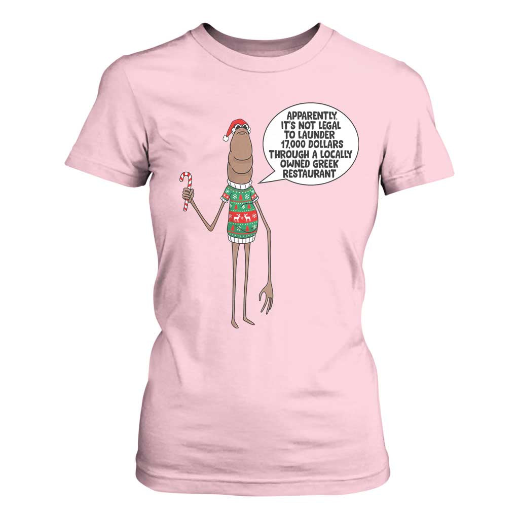 Marcus The Worm Christmas Meme T Shirt For Women Locally Owned Greek Restaurant TS14 Light Pink Print Your Wear