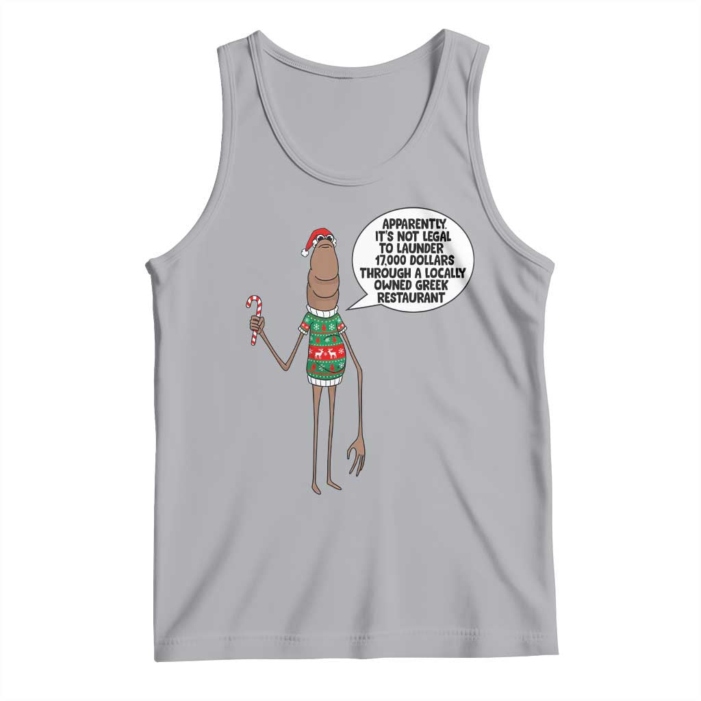 Marcus The Worm Christmas Meme Tank Top Locally Owned Greek Restaurant TS14 Athletic Heather Print Your Wear