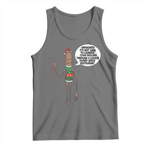 Marcus The Worm Christmas Meme Tank Top Locally Owned Greek Restaurant TS14 Black Heather Print Your Wear