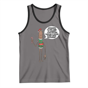 Marcus The Worm Christmas Meme Tank Top Locally Owned Greek Restaurant TS14 Deep Heather Black Print Your Wear