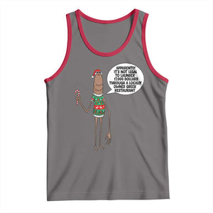 Marcus The Worm Christmas Meme Tank Top Locally Owned Greek Restaurant TS14 Deep Heather Red Print Your Wear