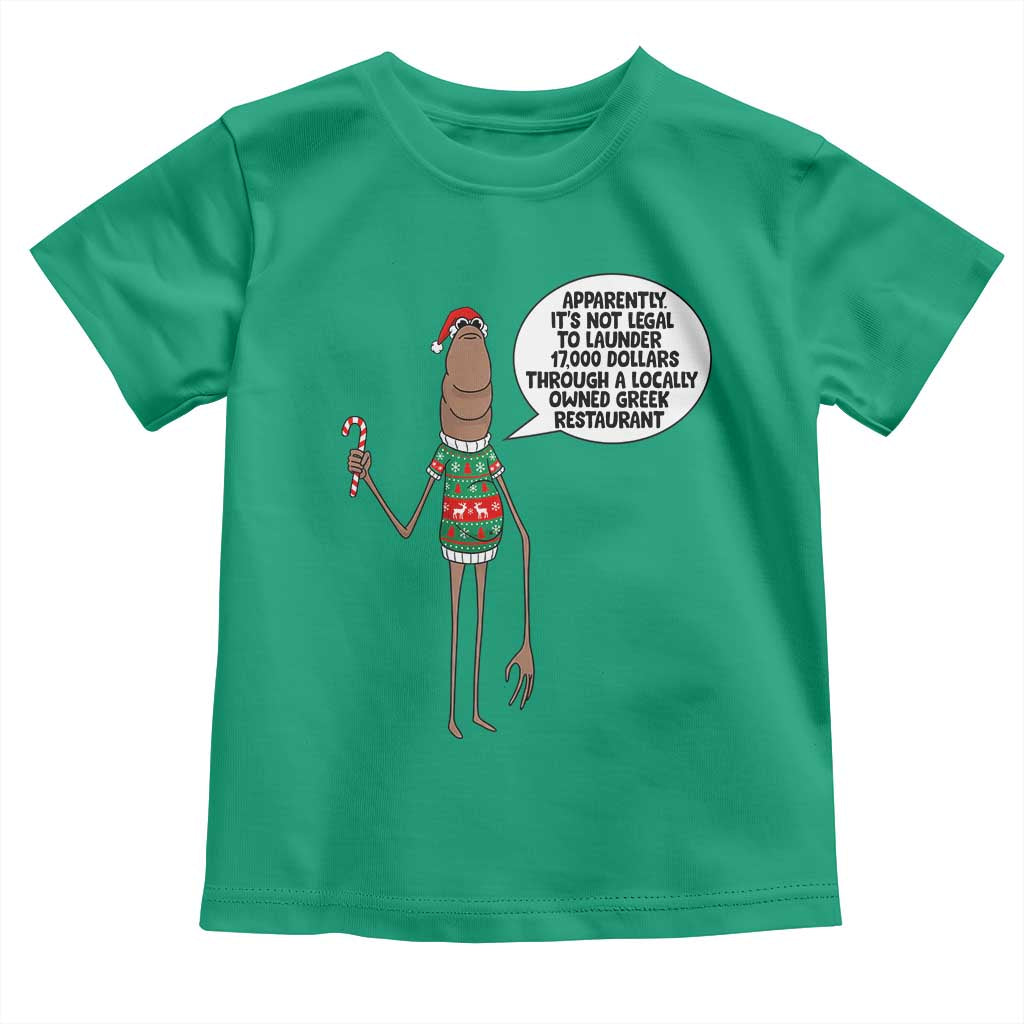 Marcus The Worm Christmas Meme Toddler T Shirt Locally Owned Greek Restaurant TS14 Irish Green Print Your Wear