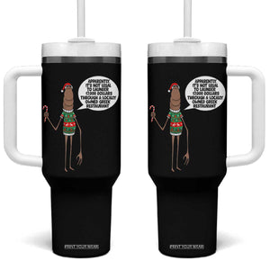 Marcus The Worm Christmas Meme Tumbler With Handle Locally Owned Greek Restaurant TS14 One Size: 40 oz Black Print Your Wear