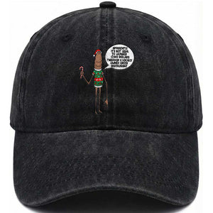 Marcus The Worm Christmas Meme Washed Cotton Baseball Cap Locally Owned Greek Restaurant TS14 Washed Cap Universal Fit Black Print Your Wear