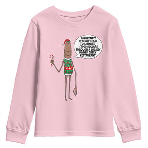 Marcus The Worm Christmas Meme Youth Sweatshirt Locally Owned Greek Restaurant TS14 Light Pink Print Your Wear