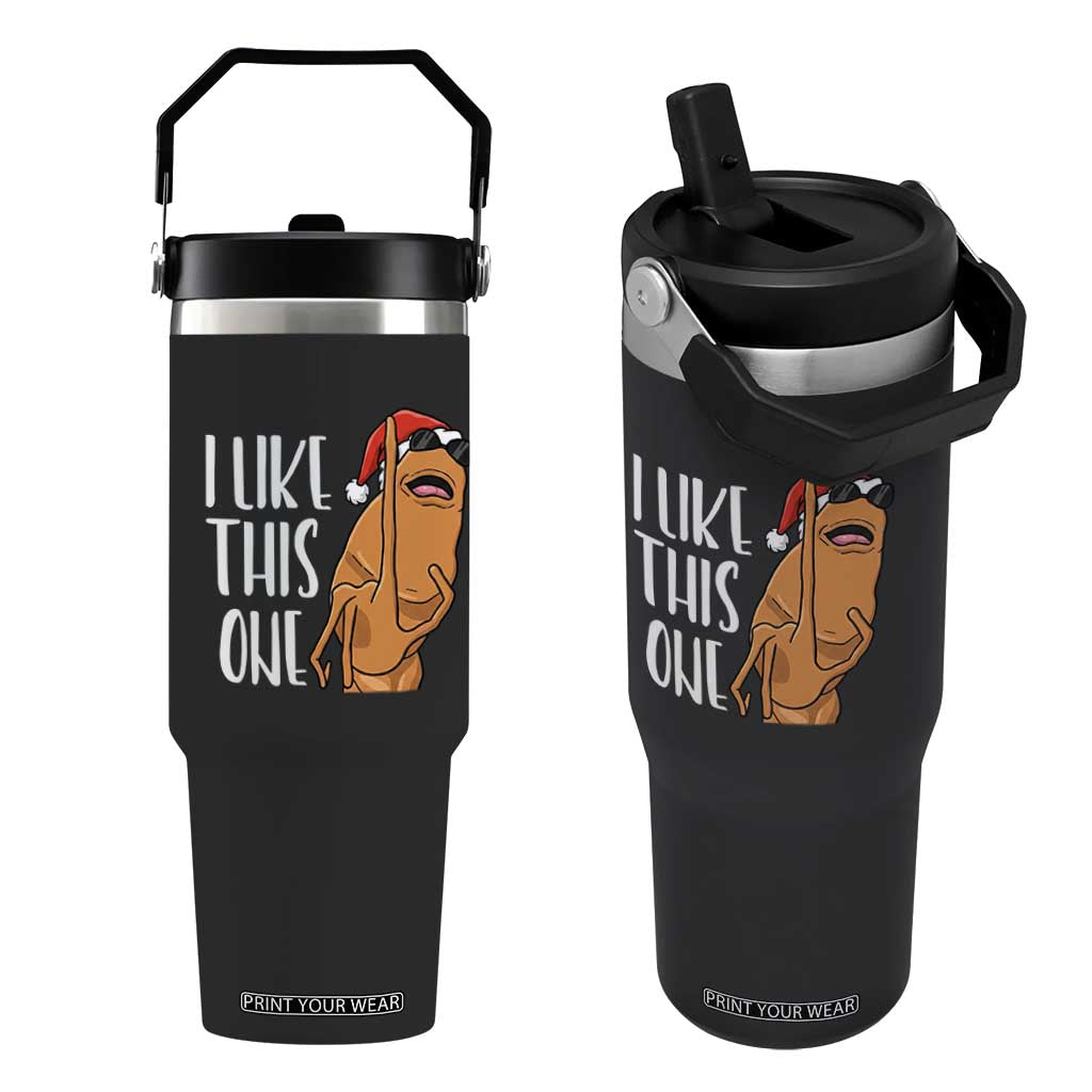 Marcus The Worm Christmas Meme Flip Straw Tumbler I Like This One TS14 One Size: 30 oz Black Print Your Wear