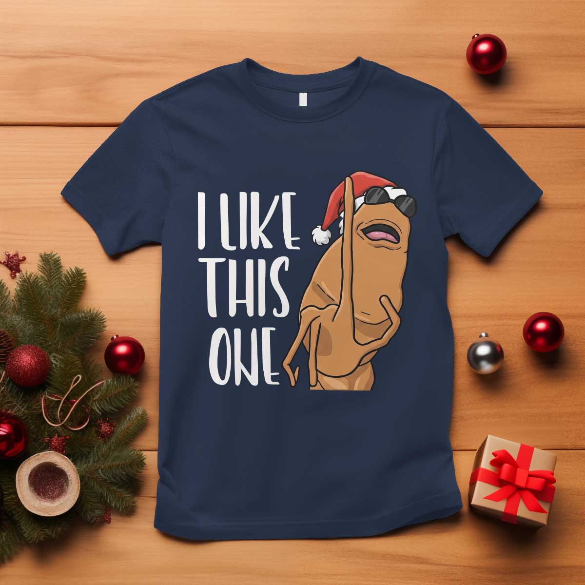 Marcus The Worm Christmas Meme T Shirt I Like This One TS14 Navy Print Your Wear