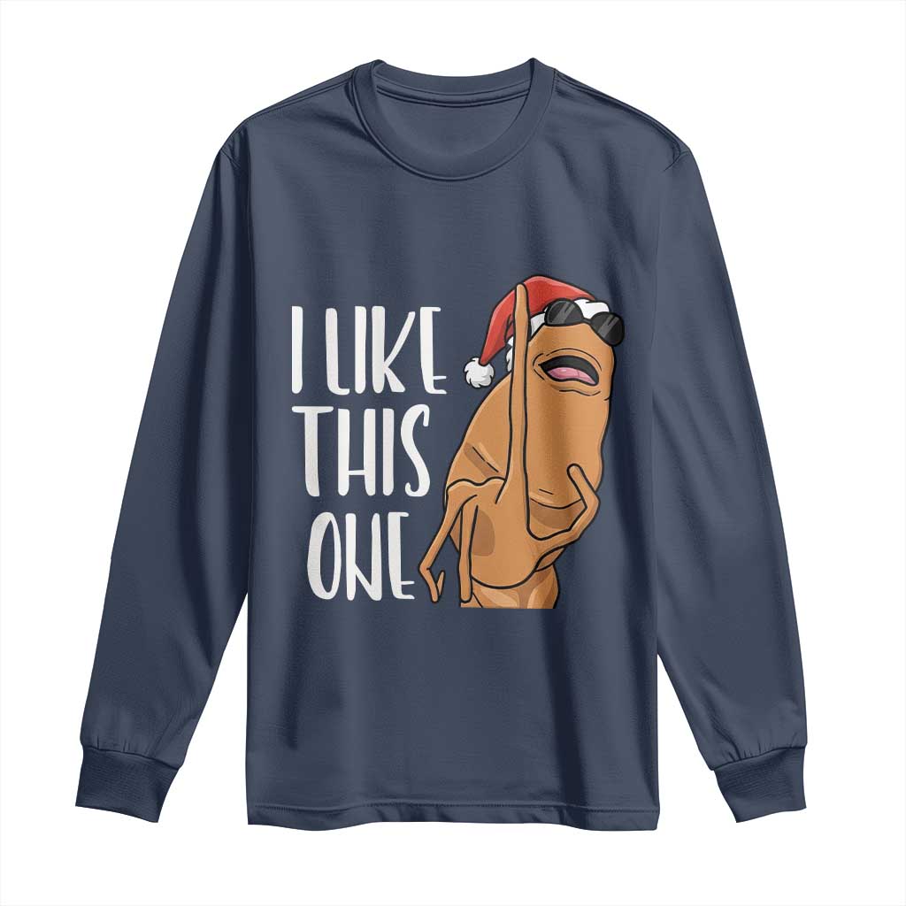 Marcus The Worm Christmas Meme Long Sleeve Shirt I Like This One TS14 Navy Print Your Wear