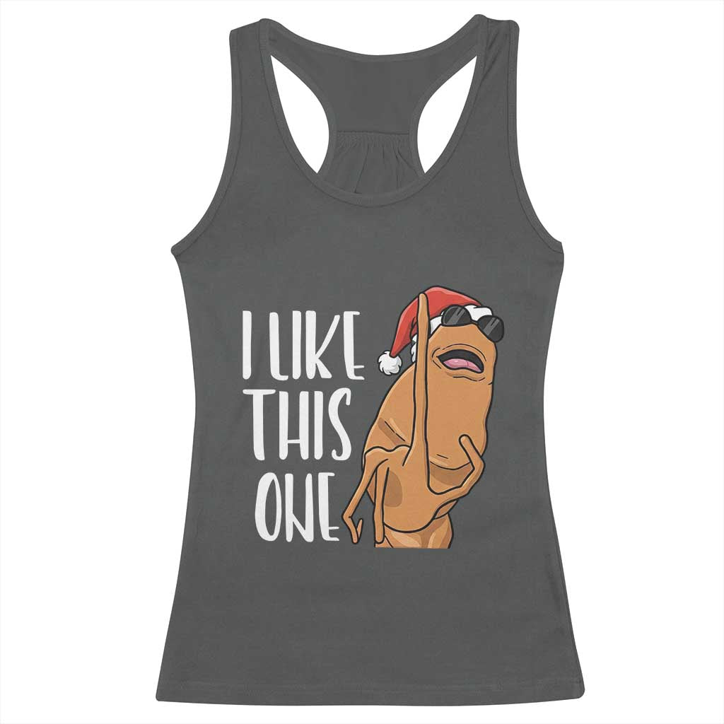 Marcus The Worm Christmas Meme Racerback Tank Top I Like This One TS14 Dark Heather Print Your Wear