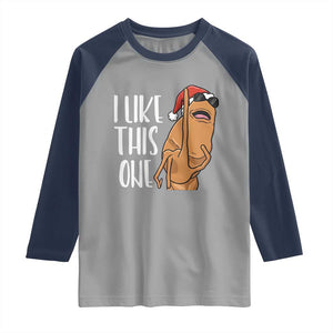 Marcus The Worm Christmas Meme Raglan Shirt I Like This One TS14 Sport Gray Navy Print Your Wear