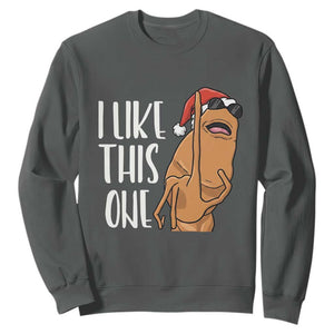 Marcus The Worm Christmas Meme Sweatshirt I Like This One TS14 Dark Heather Print Your Wear