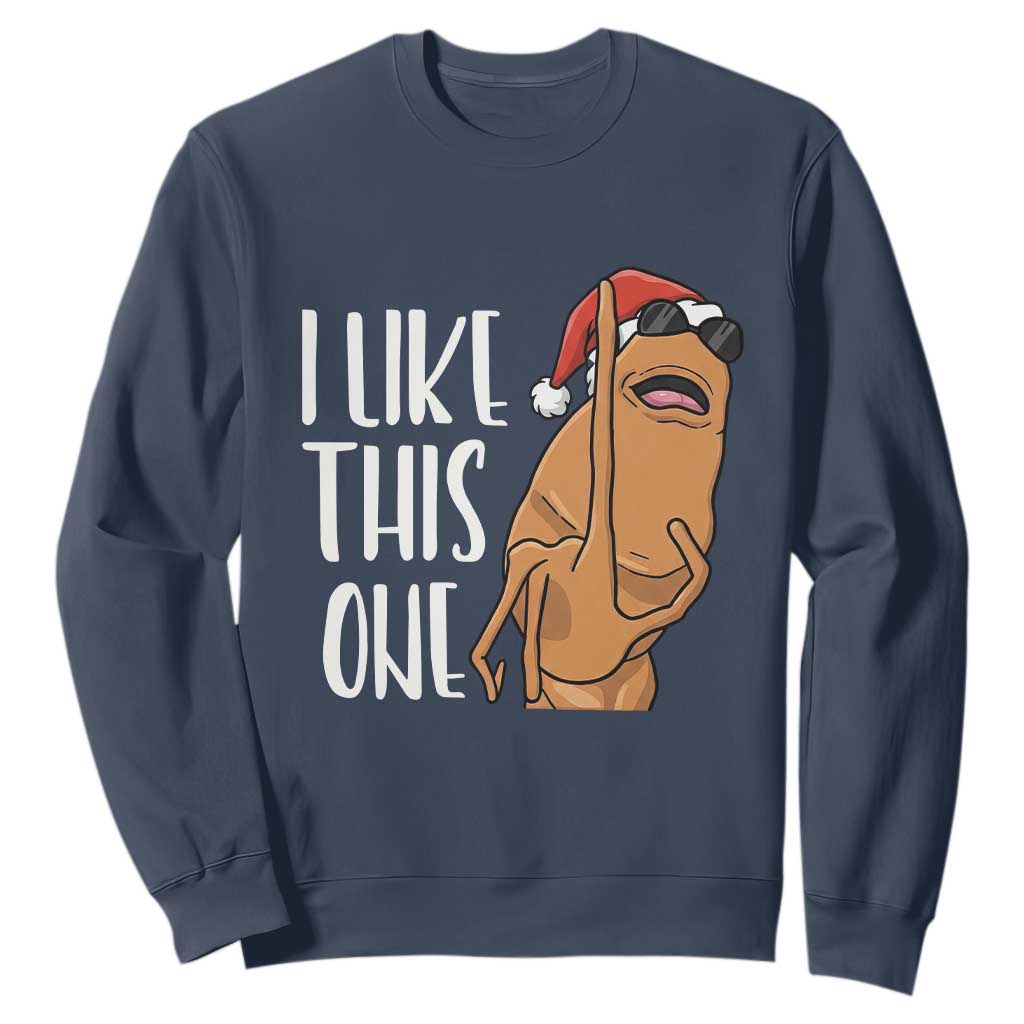 Marcus The Worm Christmas Meme Sweatshirt I Like This One TS14 Navy Print Your Wear
