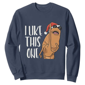 Marcus The Worm Christmas Meme Sweatshirt I Like This One TS14 Navy Print Your Wear