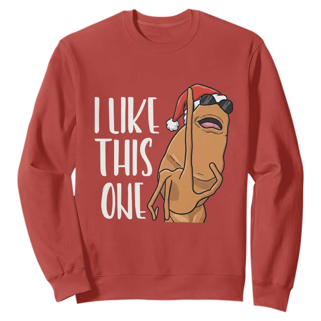 Marcus The Worm Christmas Meme Sweatshirt I Like This One TS14 Red Print Your Wear