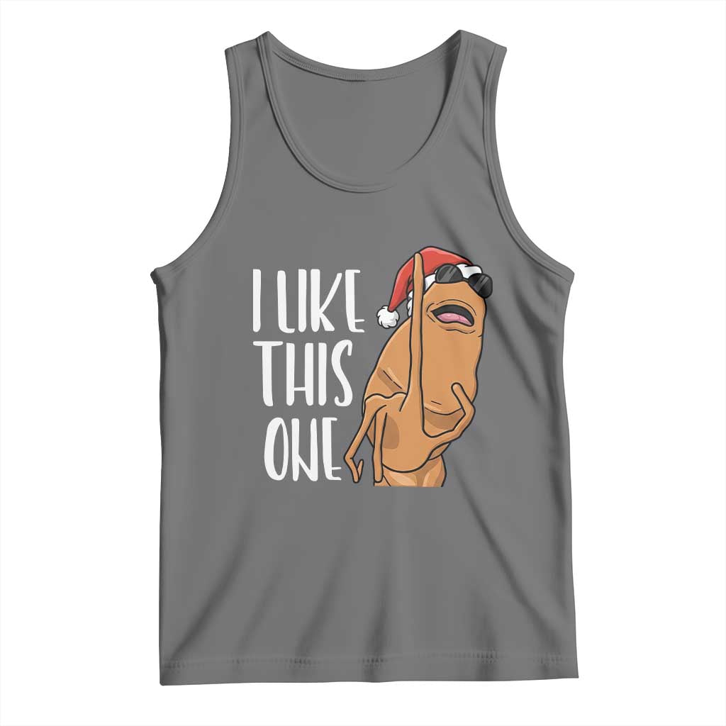 Marcus The Worm Christmas Meme Tank Top I Like This One TS14 Black Heather Print Your Wear