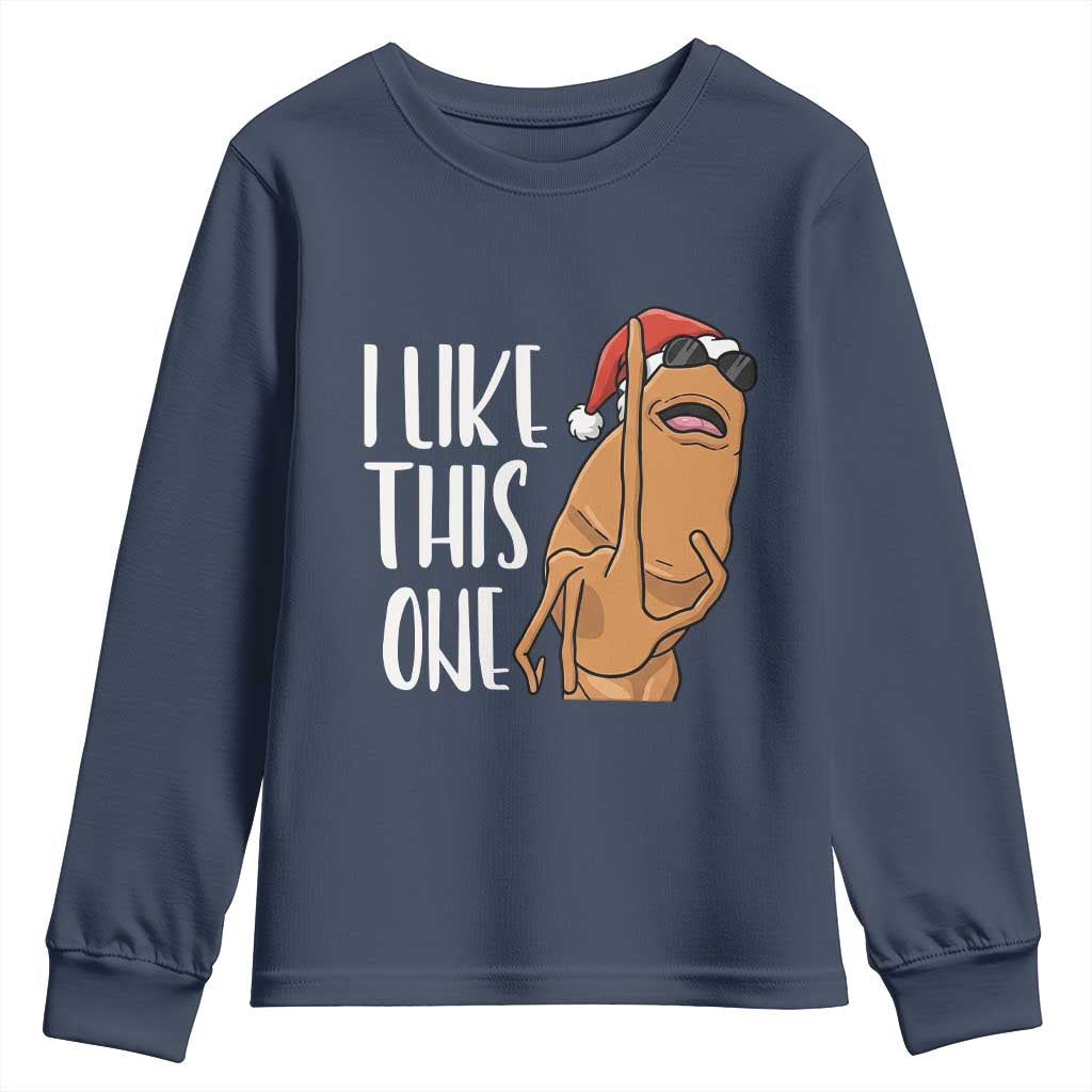Marcus The Worm Christmas Meme Youth Sweatshirt I Like This One TS14 Navy Print Your Wear