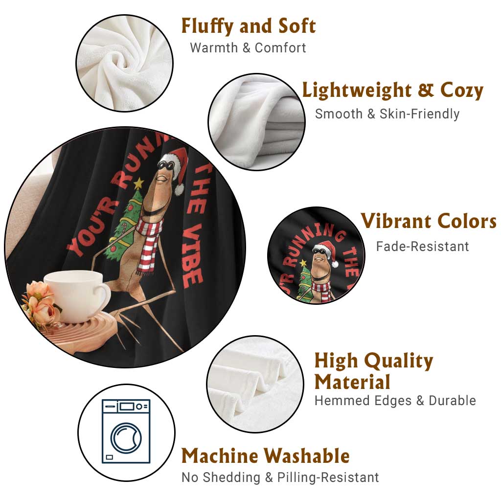 Marcus The Worm Christmas Meme Throw Blanket You Are Running The Vibe TS14 Print Your Wear