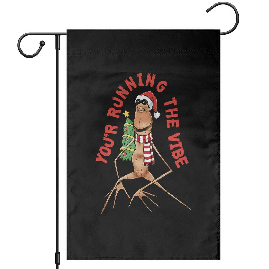 Marcus The Worm Christmas Meme Garden Flag You Are Running The Vibe TS14 Black Print Your Wear