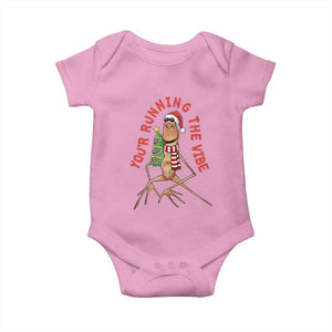 Marcus The Worm Christmas Meme Baby Onesie You Are Running The Vibe TS14 Light Pink Print Your Wear