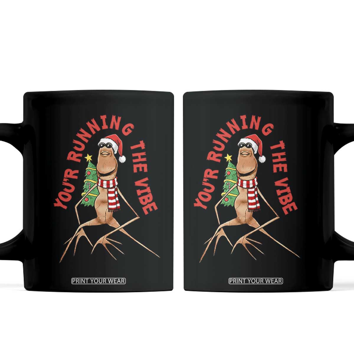 Marcus The Worm Christmas Meme Coffee Mug You Are Running The Vibe TS14 Black Print Your Wear