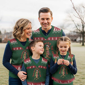 Marcus The Worm Xmas Meme V-Neck Knit Sweater Vest You Are Running The Vibe TS14 Red Green Print Your Wear