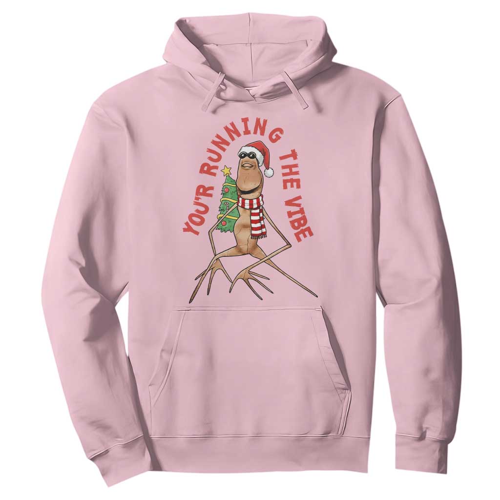 Marcus The Worm Christmas Meme Hoodie You Are Running The Vibe TS14 Light Pink Print Your Wear