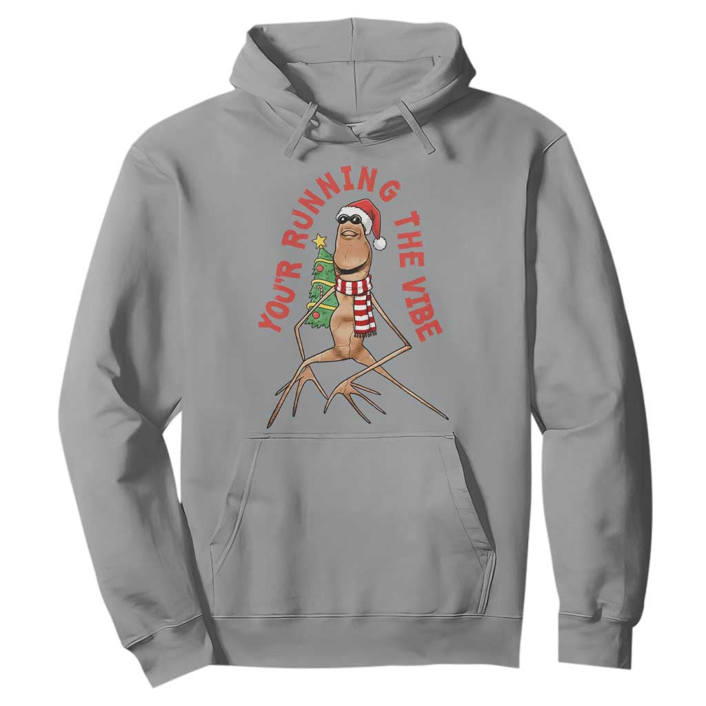 Marcus The Worm Christmas Meme Hoodie You Are Running The Vibe TS14 Sport Gray Print Your Wear