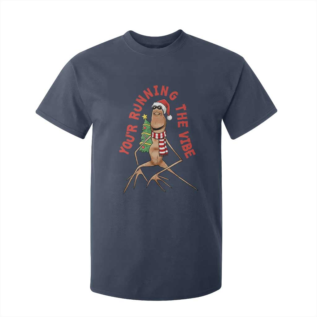 Marcus The Worm Christmas Meme T Shirt For Kid You Are Running The Vibe TS14 Navy Print Your Wear
