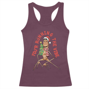 Marcus The Worm Christmas Meme Racerback Tank Top You Are Running The Vibe TS14 Maroon Print Your Wear