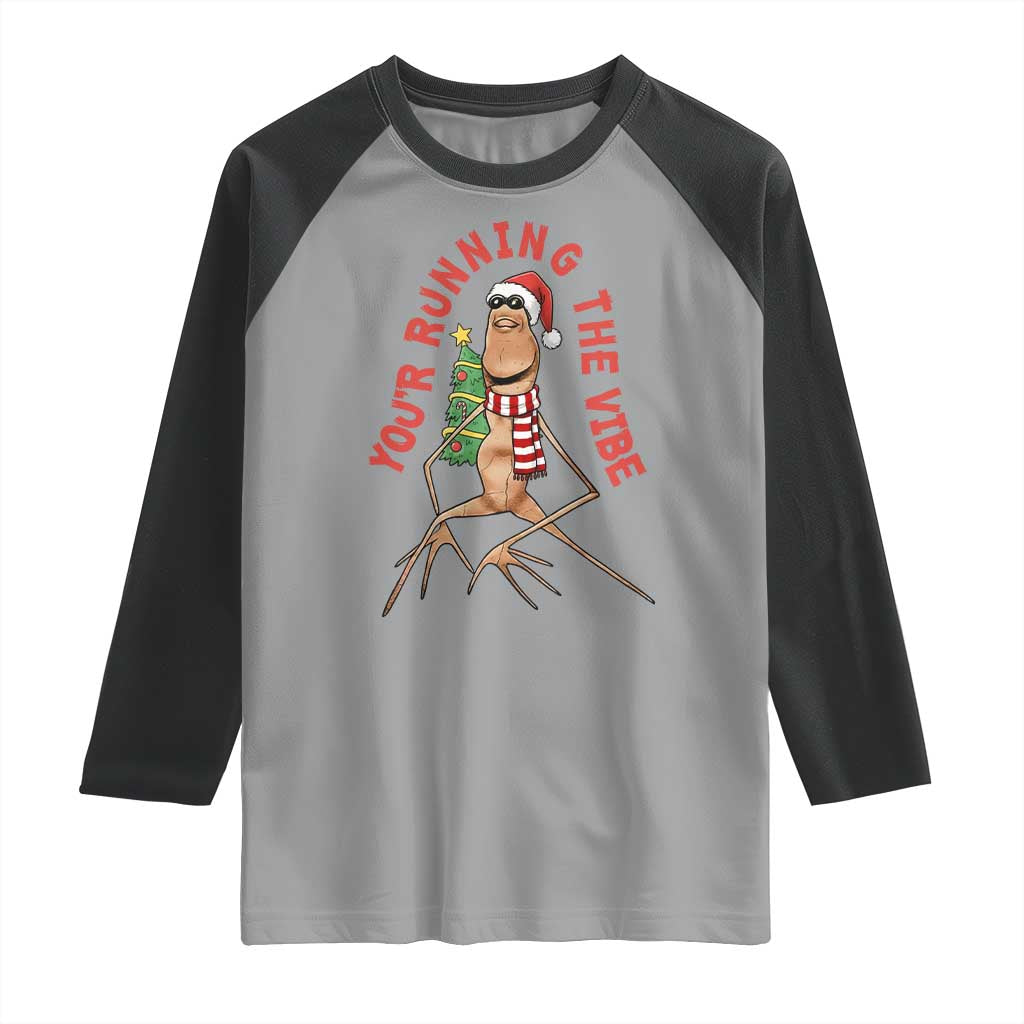 Marcus The Worm Christmas Meme Raglan Shirt You Are Running The Vibe TS14 Sport Gray Black Print Your Wear