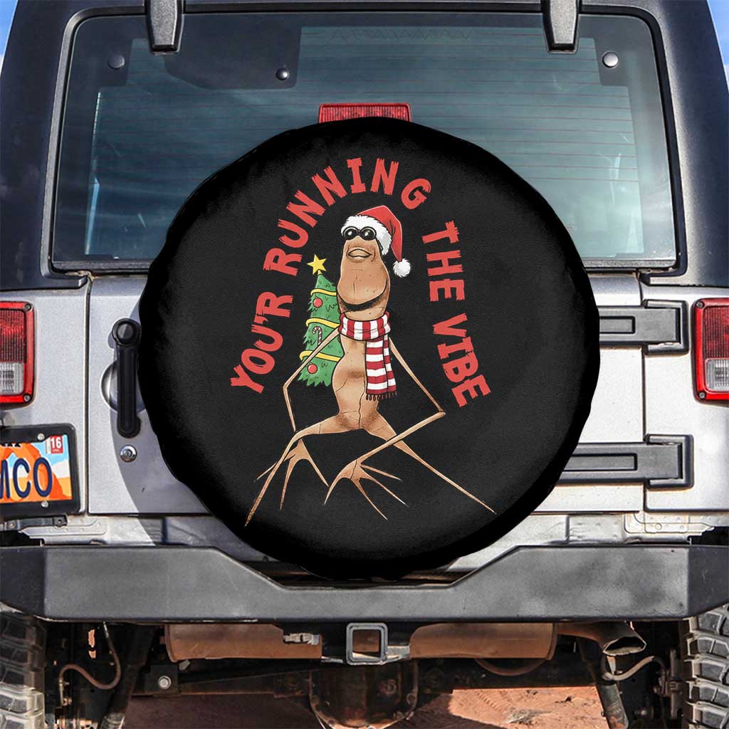 Marcus The Worm Christmas Meme Spare Tire Cover You Are Running The Vibe TS14 No hole Black Print Your Wear