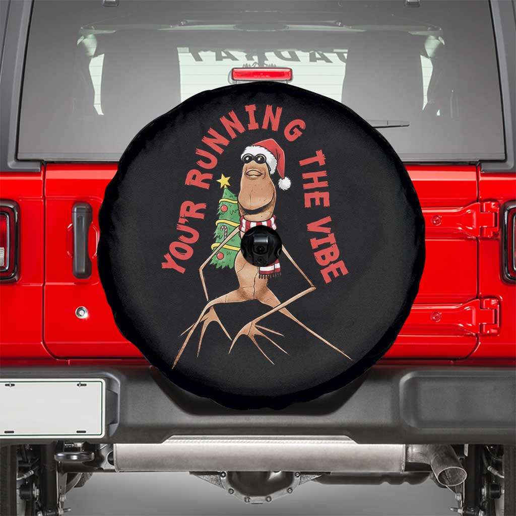 Marcus The Worm Christmas Meme Spare Tire Cover You Are Running The Vibe TS14 Black Print Your Wear