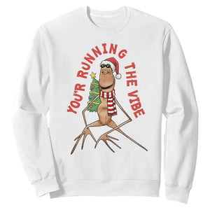 Marcus The Worm Christmas Meme Sweatshirt You Are Running The Vibe TS14 White Print Your Wear