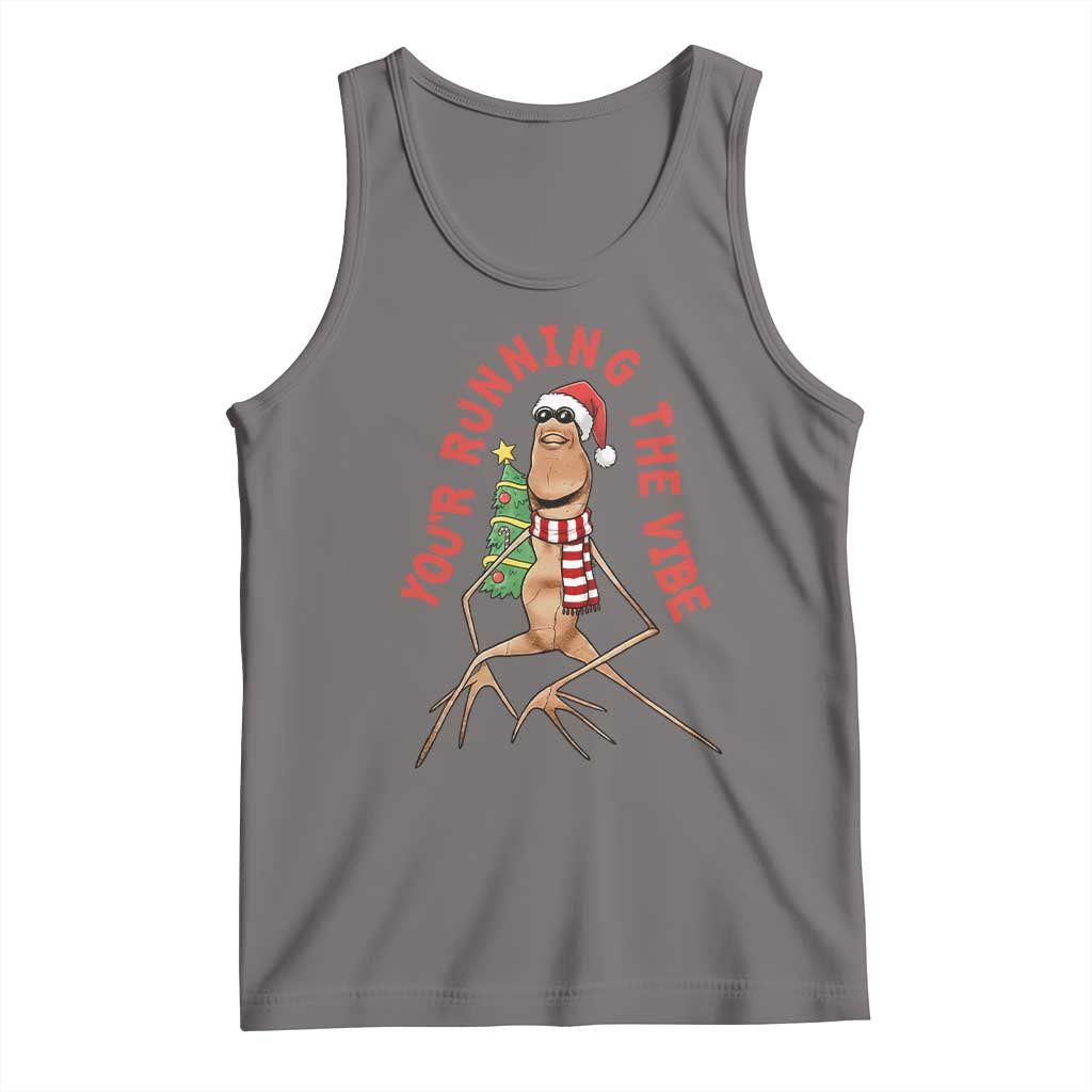 Marcus The Worm Christmas Meme Tank Top You Are Running The Vibe TS14 Deep Heather Print Your Wear