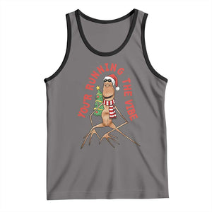 Marcus The Worm Christmas Meme Tank Top You Are Running The Vibe TS14 Deep Heather Black Print Your Wear