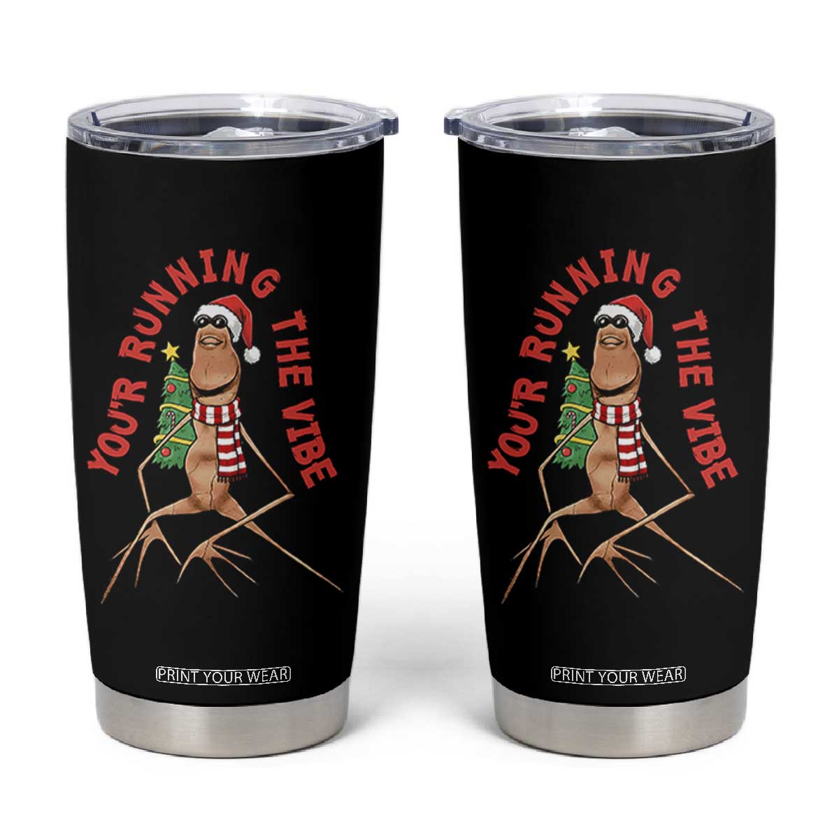 Marcus The Worm Christmas Meme Tumbler Cup You Are Running The Vibe TS14 Black Print Your Wear