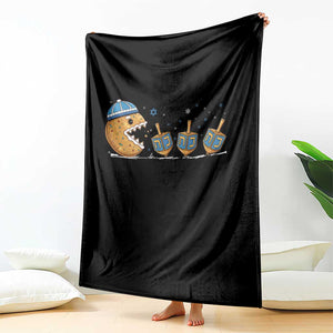 Funny Hanukkah Throw Blanket Donut Chasing Flames Jewish TS14 Print Your Wear