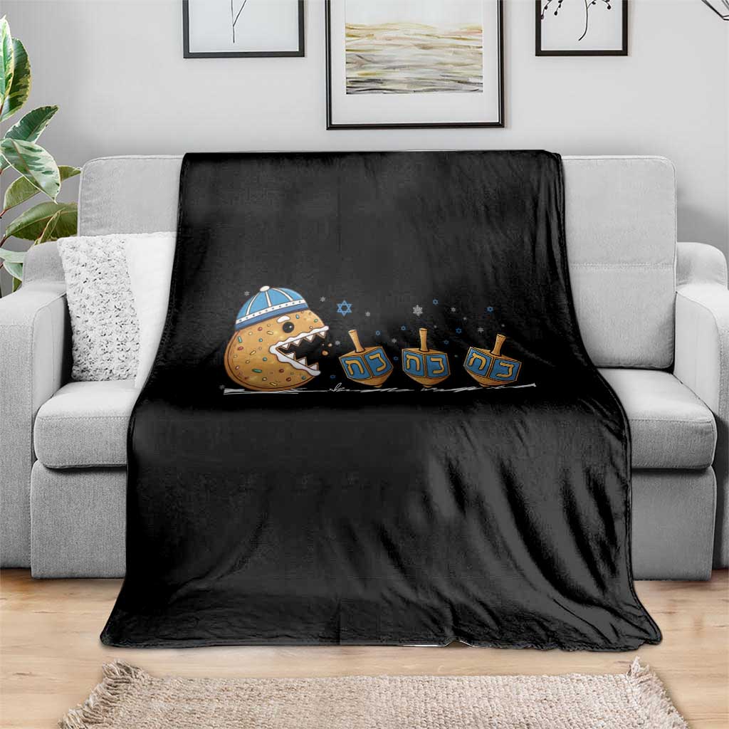 Funny Hanukkah Throw Blanket Donut Chasing Flames Jewish TS14 Print Your Wear