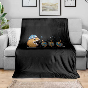 Funny Hanukkah Throw Blanket Donut Chasing Flames Jewish TS14 Print Your Wear